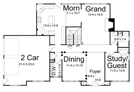 House Plan 72079 First Level Plan
