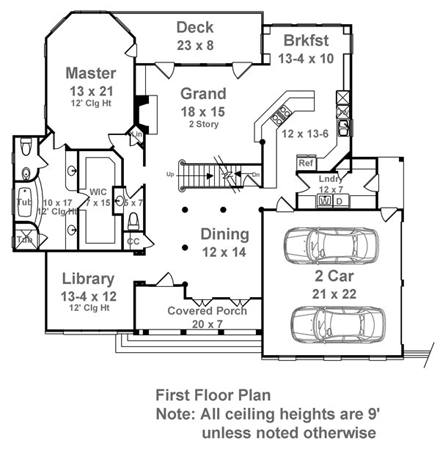 House Plan 72082 First Level Plan