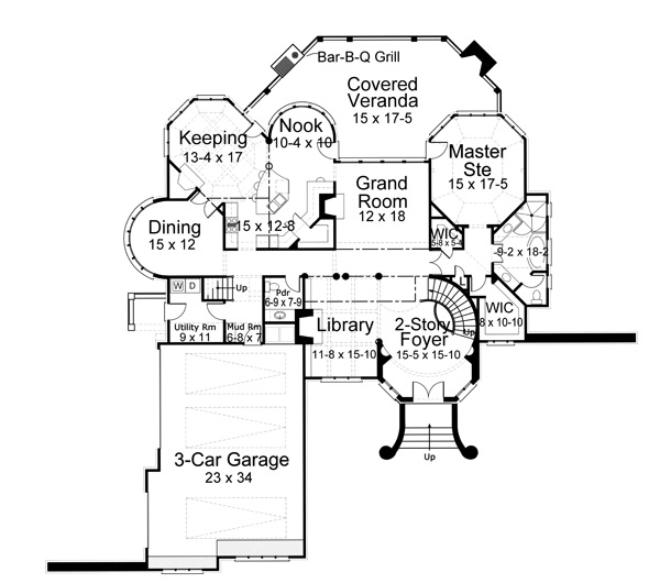 Greek Revival Victorian Level One of Plan 72083