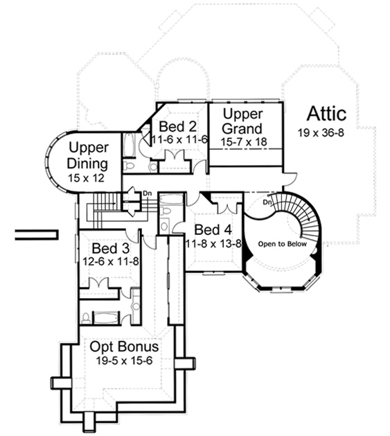 Greek Revival Victorian Level Two of Plan 72083