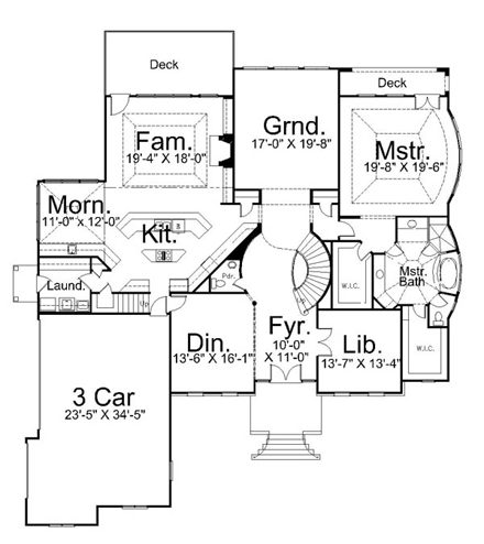 House Plan 72088 First Level Plan