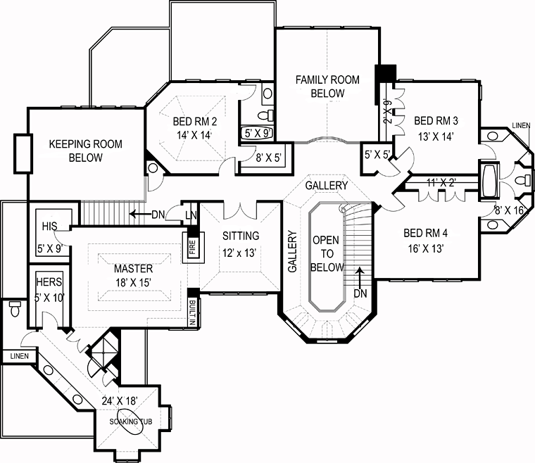 European Greek Revival Level Two of Plan 72104