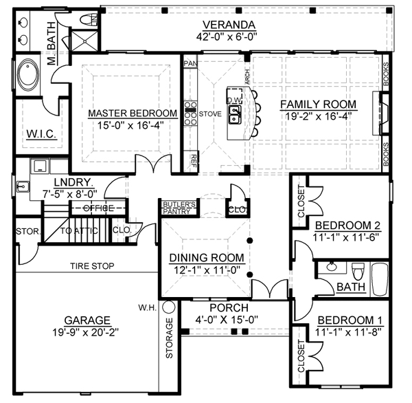 One-Story Level One of Plan 72111