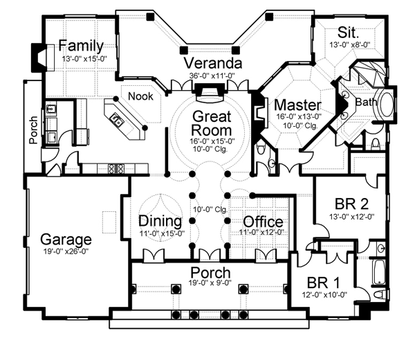 One-Story Level One of Plan 72112