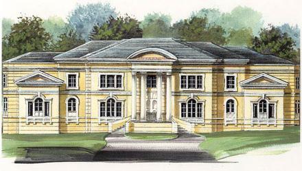 Colonial Greek Revival Elevation of Plan 72118