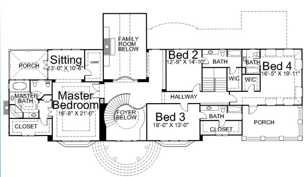 Colonial Greek Revival Level Two of Plan 72120