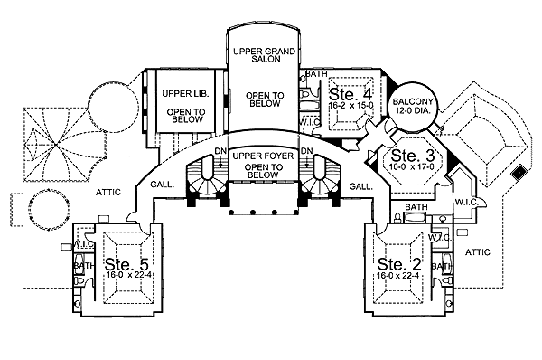 Colonial Greek Revival Level Two of Plan 72123