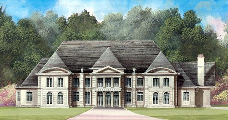 Colonial, Greek Revival Plan with 6970 Sq. Ft., 5 Bedrooms, 5 Bathrooms, 4 Car Garage Picture 6