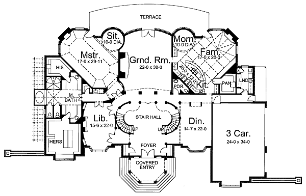 Greek Revival Victorian Level One of Plan 72125