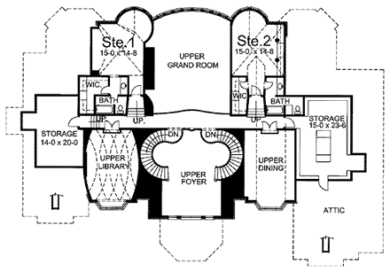 House Plan 72125 Second Level Plan