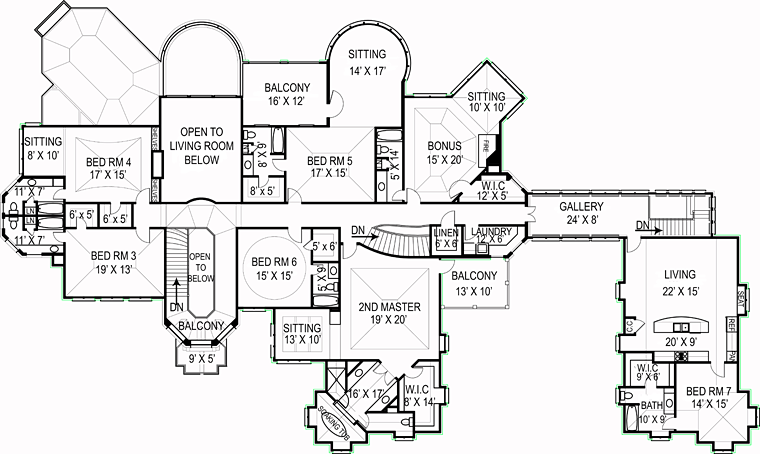 European Greek Revival Level Two of Plan 72128