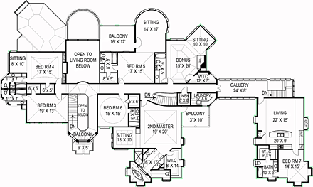 House Plan 72128 Second Level Plan