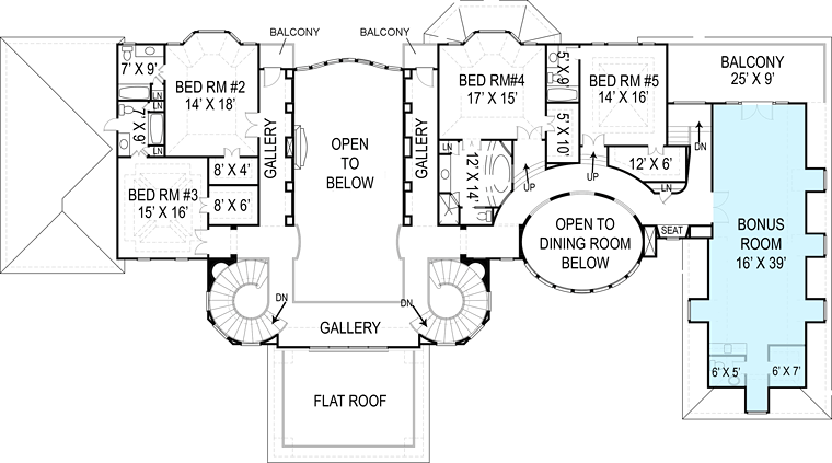 Colonial Greek Revival Level Two of Plan 72129