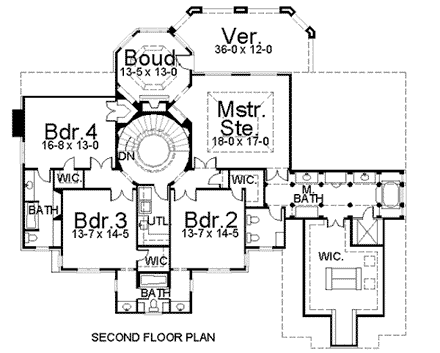 House Plan 72132 Second Level Plan