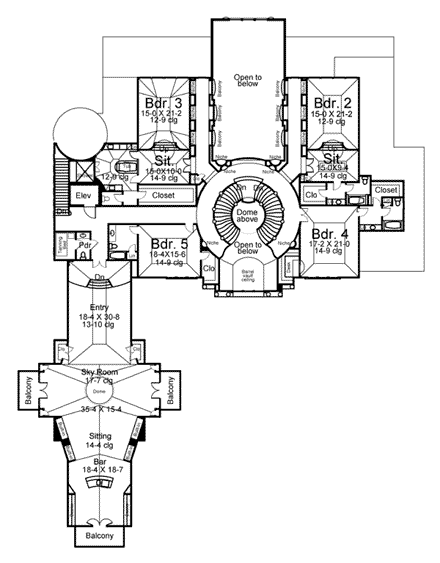 House Plan 72133 Second Level Plan