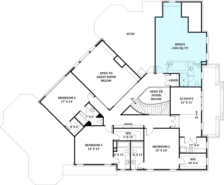 Greek Revival Level Two of Plan 72137