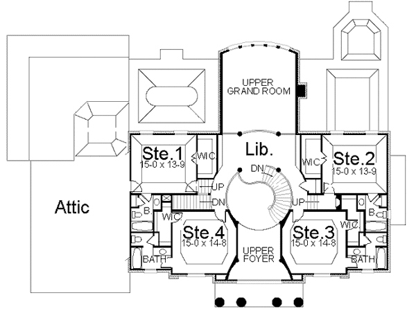 Colonial Greek Revival Plantation Level Two of Plan 72143