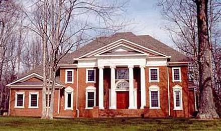 Colonial Greek Revival Plantation Elevation of Plan 72143