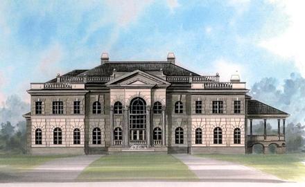 Colonial Greek Revival Elevation of Plan 72145
