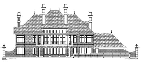 Greek Revival Rear Elevation of Plan 72151