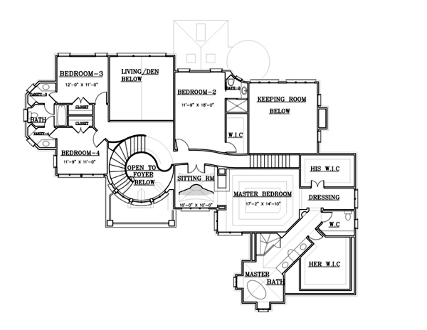 European Greek Revival Level Two of Plan 72152