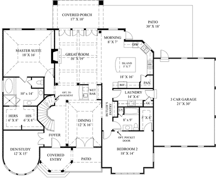 House Plan 72153 First Level Plan