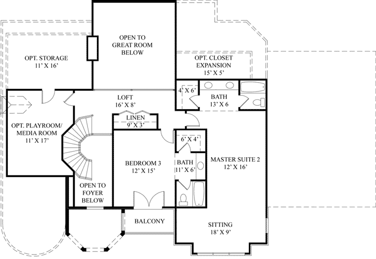 European Greek Revival Level Two of Plan 72153