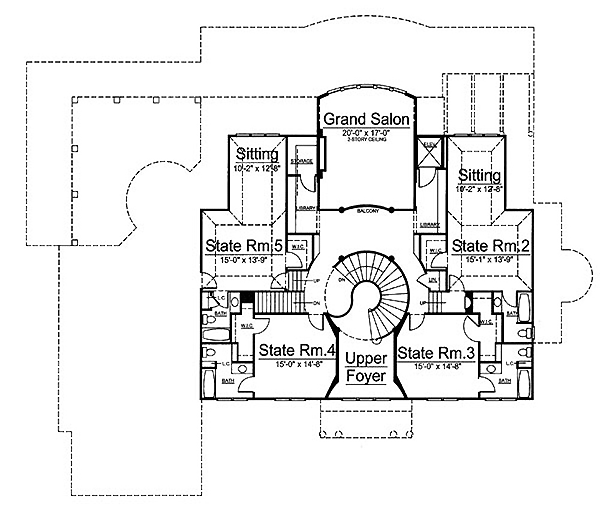 European Greek Revival Level Two of Plan 72155