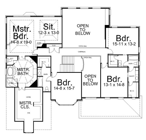 Colonial Greek Revival Level Two of Plan 72157