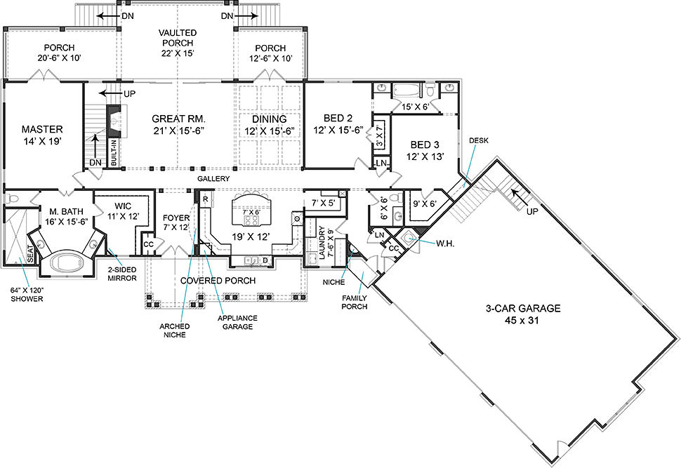 House Plan 72170 Level One