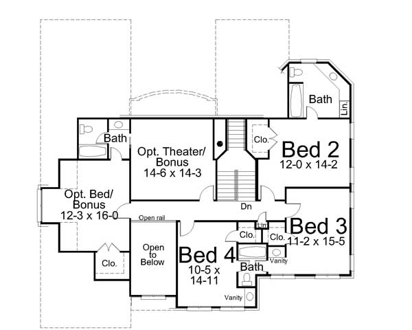 European Greek Revival Level Two of Plan 72210