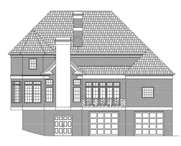 European Greek Revival Rear Elevation of Plan 72210