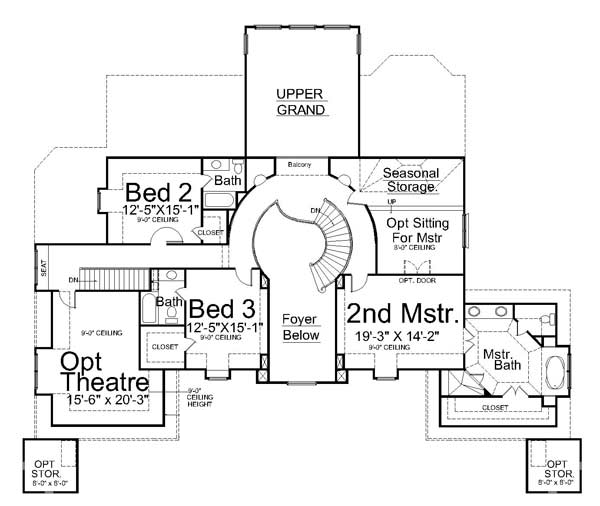 European Greek Revival Level Two of Plan 72212