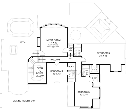 House Plan 72213 Second Level Plan