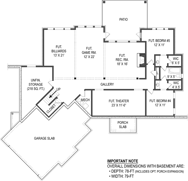 House Plan 72217 Lower Level