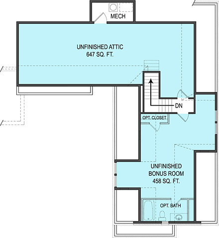 House Plan 72220 Second Level Plan