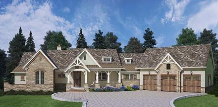 Craftsman European Traditional Elevation of Plan 72221