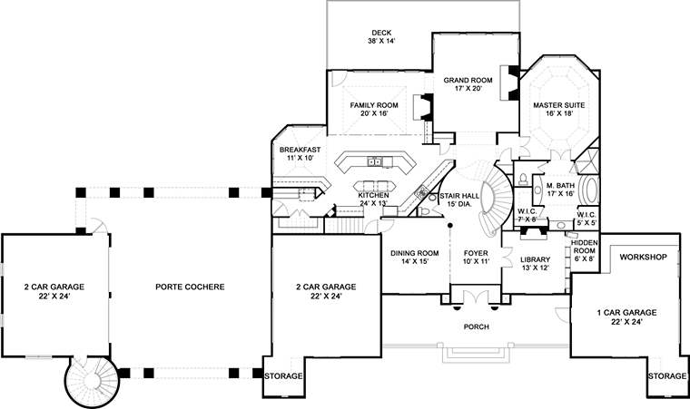 European French Country Level One of Plan 72229