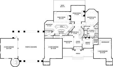 House Plan 72229 First Level Plan