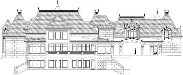 European French Country Rear Elevation of Plan 72229