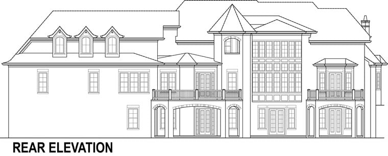 European French Country Rear Elevation of Plan 72230