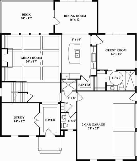 House Plan 72231 First Level Plan