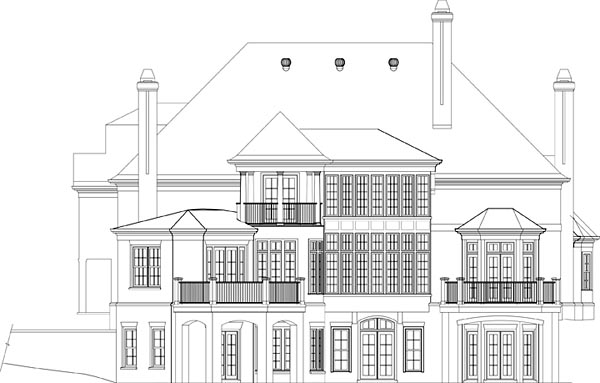 European Rear Elevation of Plan 72240