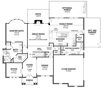 House Plan 72244 First Level Plan