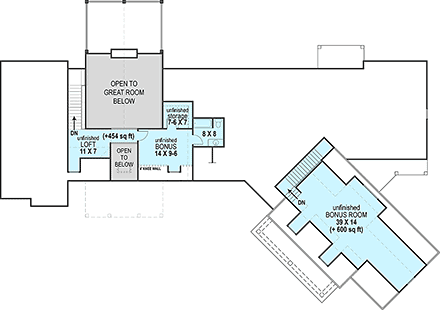 House Plan 72245 Second Level Plan