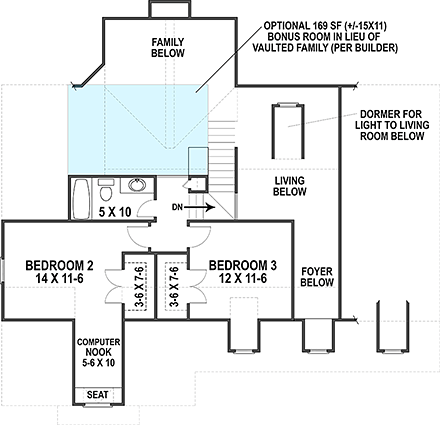 House Plan 72247 Second Level Plan