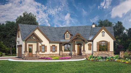 Country Craftsman Elevation of Plan 72248