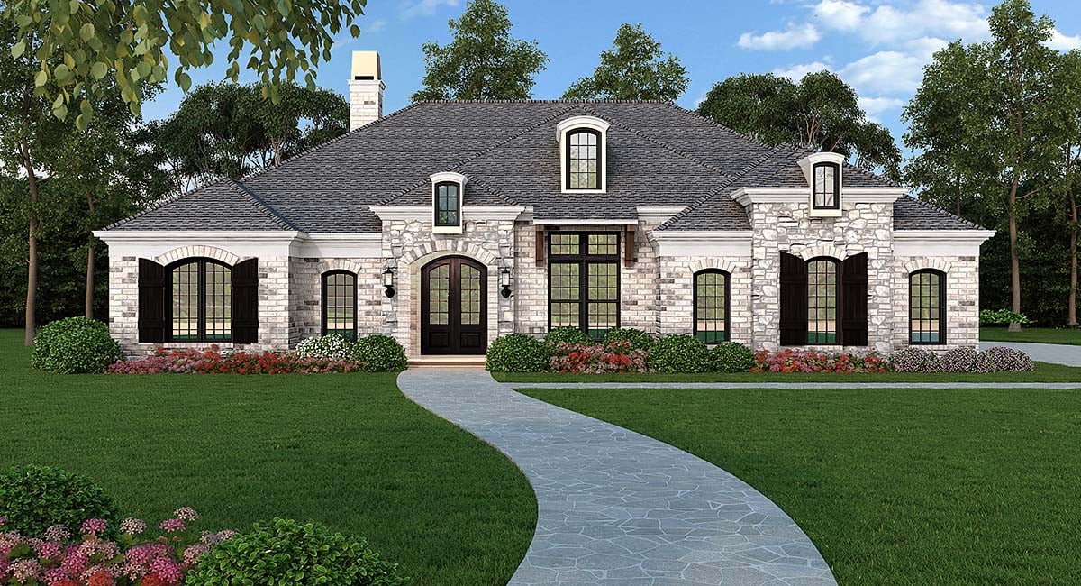 Contemporary, European Plan with 2403 Sq. Ft., 3 Bedrooms, 4 Bathrooms, 2 Car Garage Elevation