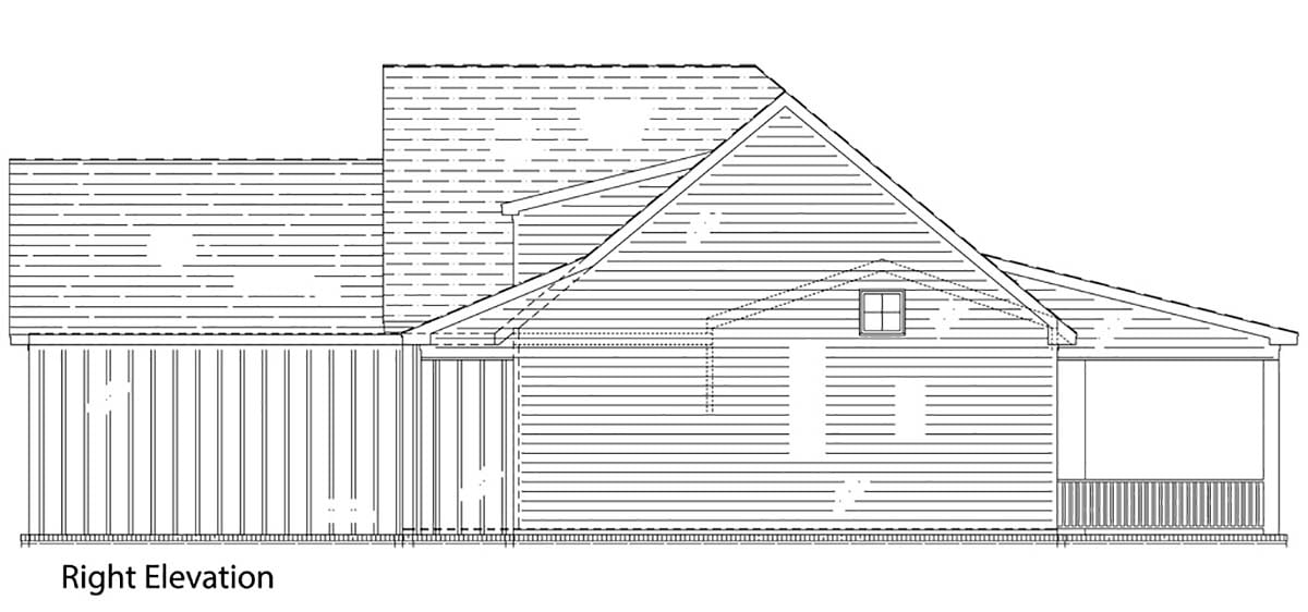 Country, Farmhouse, New American Style, Ranch Plan with 1646 Sq. Ft., 3 Bedrooms, 2 Bathrooms, 2 Car Garage Picture 2