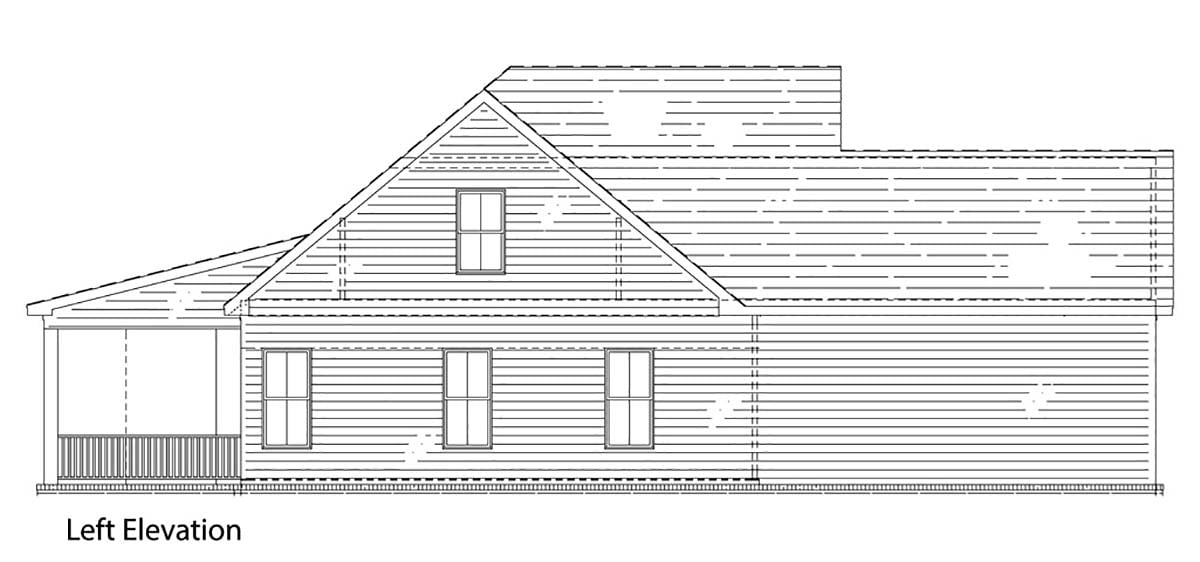 Country, Farmhouse, New American Style, Ranch Plan with 1646 Sq. Ft., 3 Bedrooms, 2 Bathrooms, 2 Car Garage Picture 3